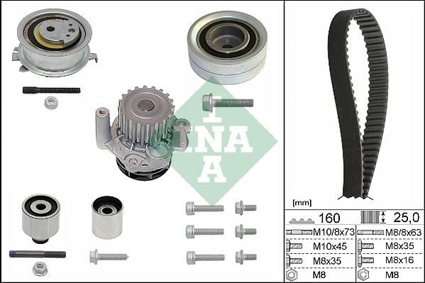 INA 530055032 DEVİRDAİMLİ TRİGER SETİ 160x250 CRAFTER-T6-A3-JETTA-CADDY-POLO-PASSAT 1.6-2.0 TDI CAYB/C/D-CAAB/C-CKUB-CFFB-CFWA-CAGA - Görsel 1