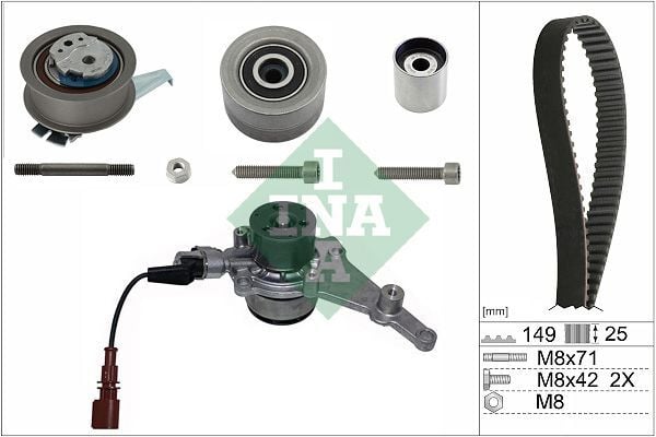 INA 530083530 TRİGER SETİ DEVİRDAİMLİ SENSÖRLÜ VW-SKODA-AUDİ-CUPRA-SEAT 16> FORD 23> 2.0 TDİ DSUD-DTRB-DTRD-DEZ E-DTNA-DTUA 149 DİŞ - Görsel 1