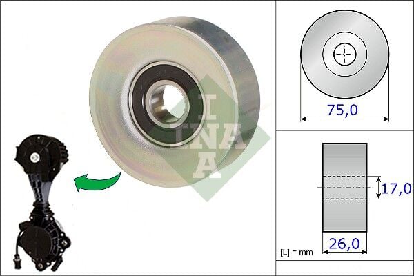 INA 532067610 V KAYIS GERGI RULMANI KÜTÜKSÜZ P207-P308-P3008-P508-P5008-PARTNER-BERLINGO-C3-C4-C5-DS3-DS4-DS5 1. 6 THP VTI BMW F20 F30 MINI R55 R56 R57 R60 - Görsel 1