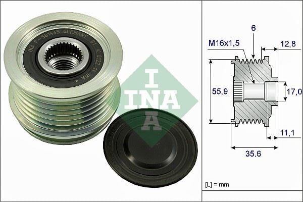 INA 535004110 ALTERNATÖR GERGİ RULMANI ALTERNATÖR KASNAĞI PASSAT-A4-A6 1.8-2.0 TFSI BZB - Görsel 1
