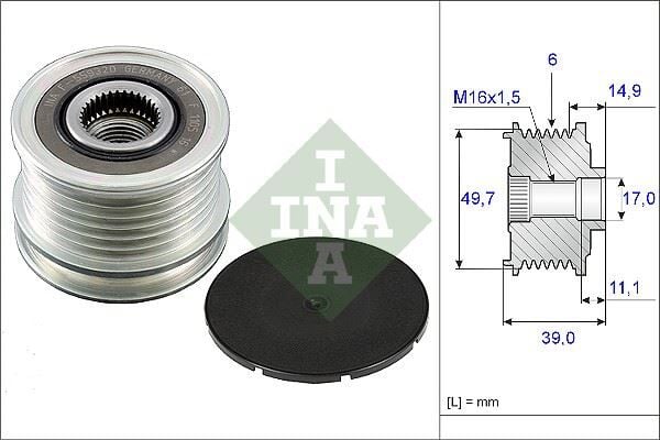 INA 535005010 ALTERNATOR KASNAGI MERCEDES W203 W210 W220 W639 B901>B906 - Görsel 1