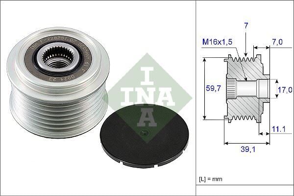 INA 535005310 ALTERNATÖR KASNAĞI RULMANLI MASTER II-MOVANO-NISSAN PATROL-TERRANO 3.0 03 > - Görsel 1