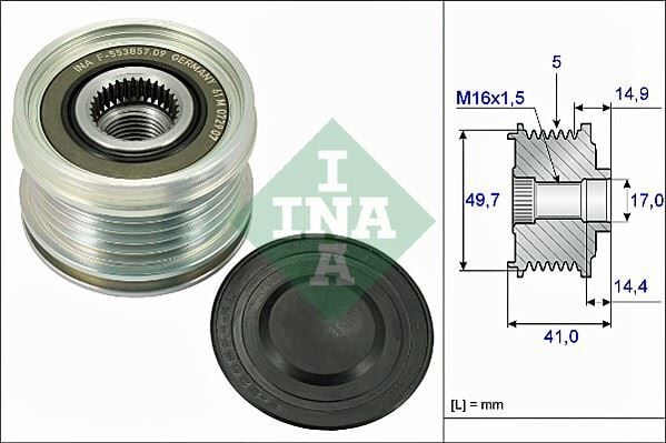 INA 535010110 ALTERNATOR KASNAGI MERCEDES W168 W169 W414 . MITSUBISHI COLT 1.5 DID 04>12 - Görsel 1