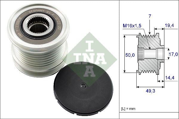 INA 535014010 ALTERNATOR KASNAGI MERCEDES W203 W204 W205 C238 W211 W212 C207 W463 W166 C218 C253 W639 B906 B907 - Görsel 1