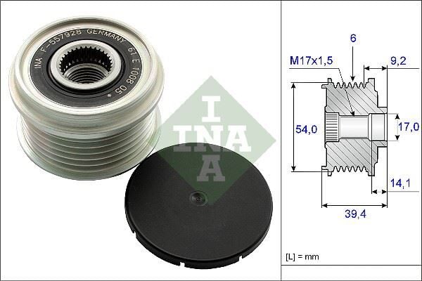 INA 535015110 ŞARJ DİNAMO ALTERNATÖR KASNAĞI ASTRA H-CORSA C-D-COMBOC-D-MERIVA-TIGRA-DOBLO-FIORINO-PUNTO-PALIO- 1.0-1.2-1.4-1.3 CDTI - Görsel 1