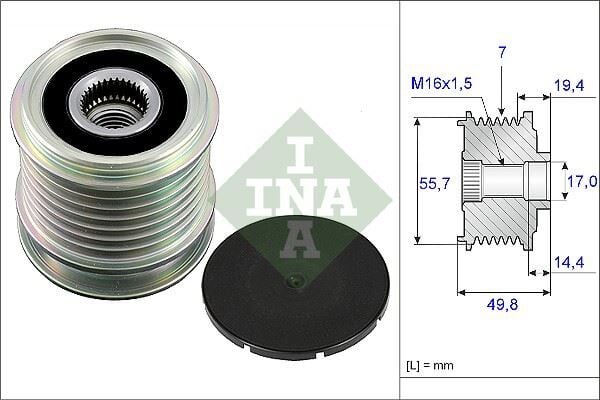 INA 535016510 ALTERNATOR KASNAGI MERCEDES W203 S203 CL203 W204 C209 R171 - Görsel 1