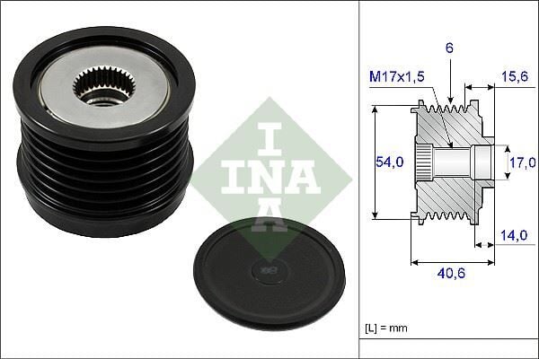 INA 535023010 ALTERNATÖR KASNAĞI FIAT EGEA 16> 500L 12> 500X 14> BRAVO II 07>14 ALFA ROMEO GIULIETTA 10>16 JEEP RENEGADE 14> SUZUKİ VİTARA 13> 1.6D MTJ 6 KANAL - Görsel 1