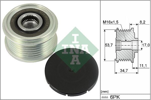 INA 535032710 ALTERNATÖR KASNAĞI CORSA E 1.3 B13DTE-B13DTN-B13DTC-B13DTR - Görsel 1