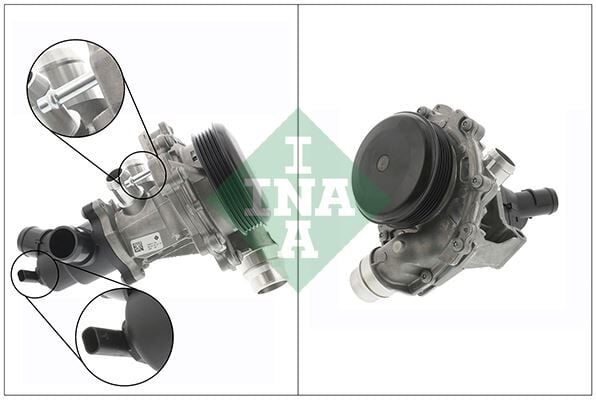 INA 538073110 DEVIRDAIM POMPASI MERCEDES OM651 W176 W246 C117 X156 TERMOSTATLI - Görsel 1