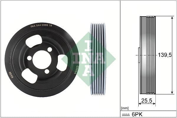 INA 544009610 KRANK KASNAGI PEUGEOT PARTNER-P508-P5008-P308-P3008-P208-P207 CITROEN BERLINGO-C3-C4-DS4-DS5 1.6 EP6CDT BMW N13 F20 F21 F30 F31 F80 MINI R55 R56 R57 R58 R59 R60 R61 - Görsel 1