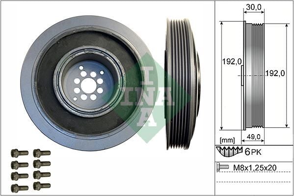 INA 544010220 KRANK KASNAĞI VW TOUAREG-A4-A6-A8-Q7 2.7 TDI 3.0 TDI 6 OLUK - Görsel 1