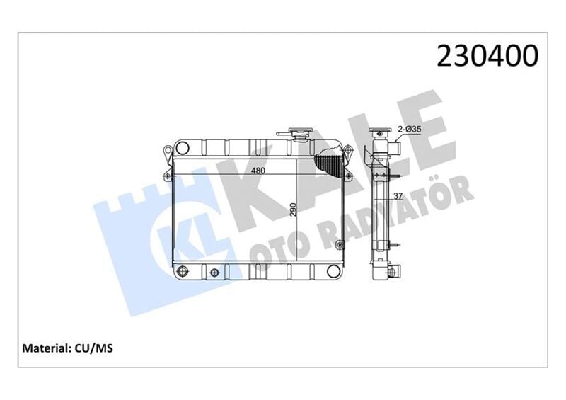 KALE 0101083PS RADYATÖR M131 EM-YM 470x292x34 3 SIRA SUPER PS FANLI SİSTEM - Görsel 1