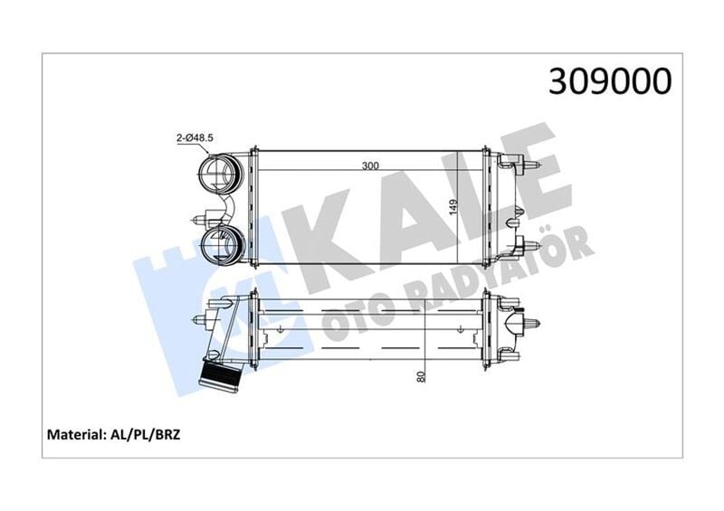 KALE 020CAC120 TURBO RADYATÖRÜ FORD FİESTA-COURİER-ECOSPORT-BMAX 13> 1.5-1.6 TDCİ - Görsel 1