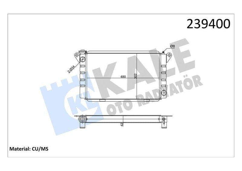 KALE 0501143PN RADYATÖR R12 TL-TX-STW-TOROS 475X304X42 NORMAL 3 SIRA PN SİSTEM BAKIR - Görsel 1
