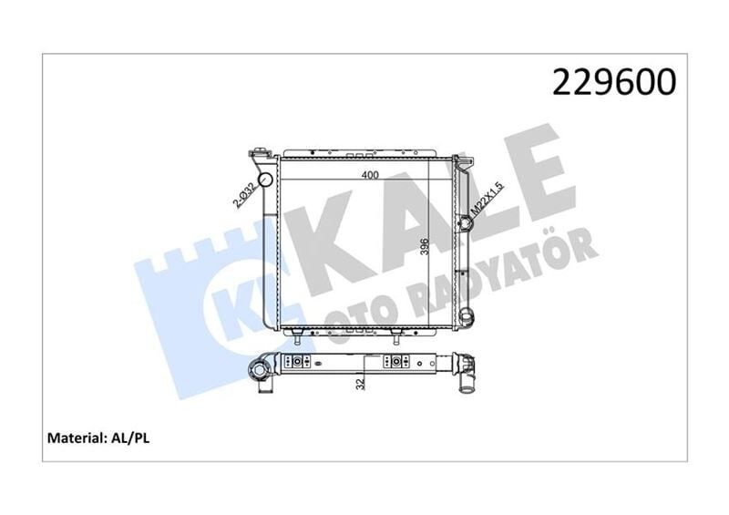 KALE 0503112AL MOTOR SU RADYATÖRÜ R9 R11 2 SIRA AL PL SİSTEM BORULU - Görsel 1