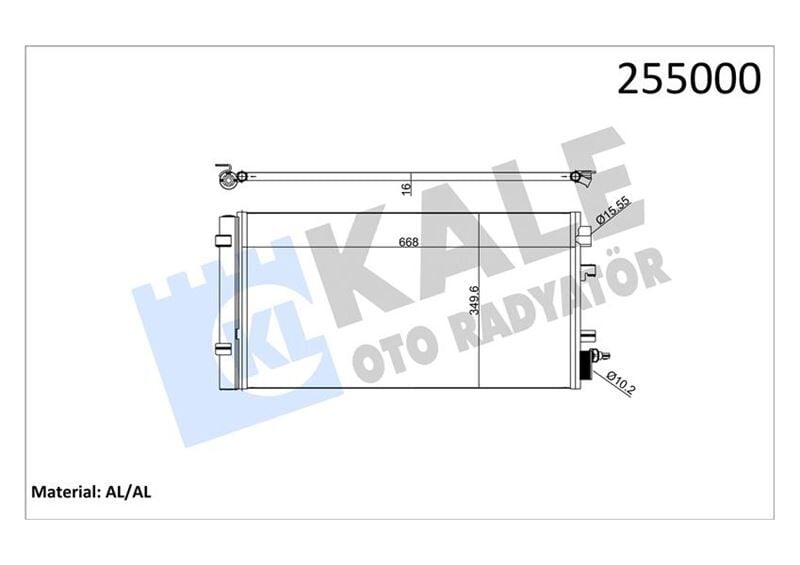 KALE 050ABC060 KLİMA RADYATÖRÜ KONDENSER RENAULT FLUENCE 09> MEGANE III 09> SCENIC III 09> 1.2TCe 1.5dCi 1.6 1.9dCi 2.0 - Görsel 1