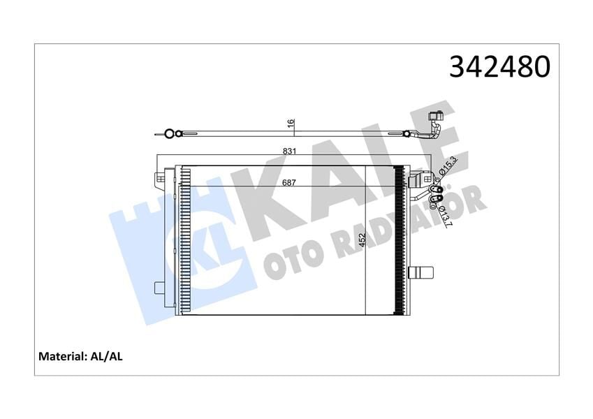 KALE 342480 KLİMA KONDENSERİ VW MULTIVAN V-TRANSPORTER T5 BOX-BUS AL-AL - Görsel 1