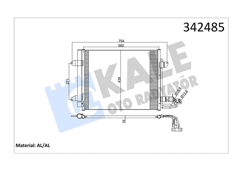 KALE 342485 KLİMA KONDENSERİ VW CADDY III BOX-ESTATE-TOURAN AL-AL - Görsel 1
