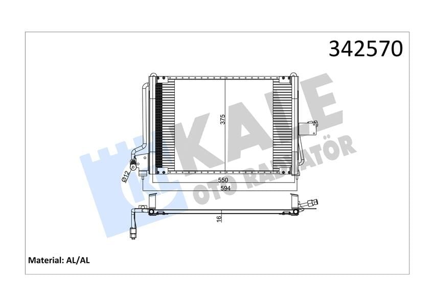 KALE 342570 KLİMA KONDENSERİ OPEL ASTRA F-ASTRA F CLASSIC-VAN AL-AL - Görsel 1
