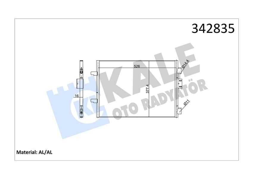 KALE 342835 KLİMA KONDENSERİ CLIO II-BOX AL-AL - Görsel 1