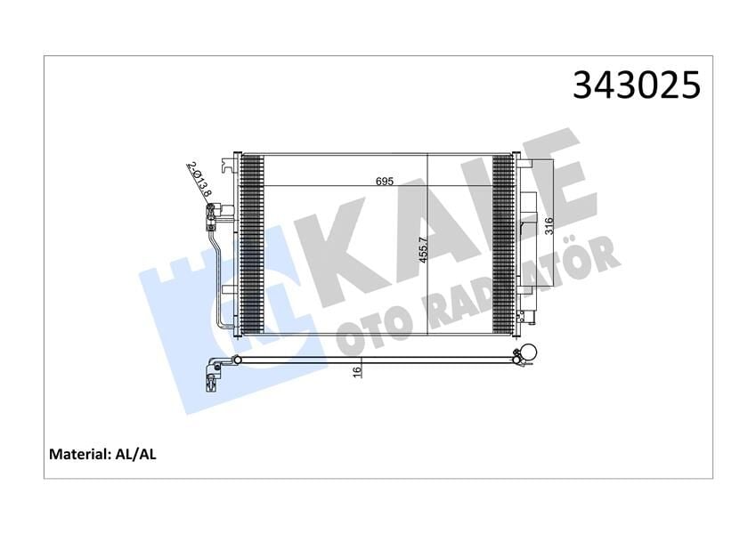 KALE 343025 KLIMA RADYATORU MERCEDES SPRINTER B906 B907 B910 . VW CRAFTER 30-35-50 - Görsel 1