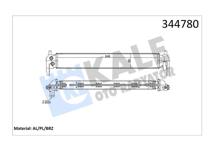 KALE 344780 TURBO RADYATORU INTERCOOLER VW-SKODA-SEAT-AUDİ-POLO-A1-IBIZA-FABIA CBZC-CJZC-CBZB-CUSA-CYZB-CUSB-CU TA 1.2 TSI-1.4 TDI 10> - Görsel 1