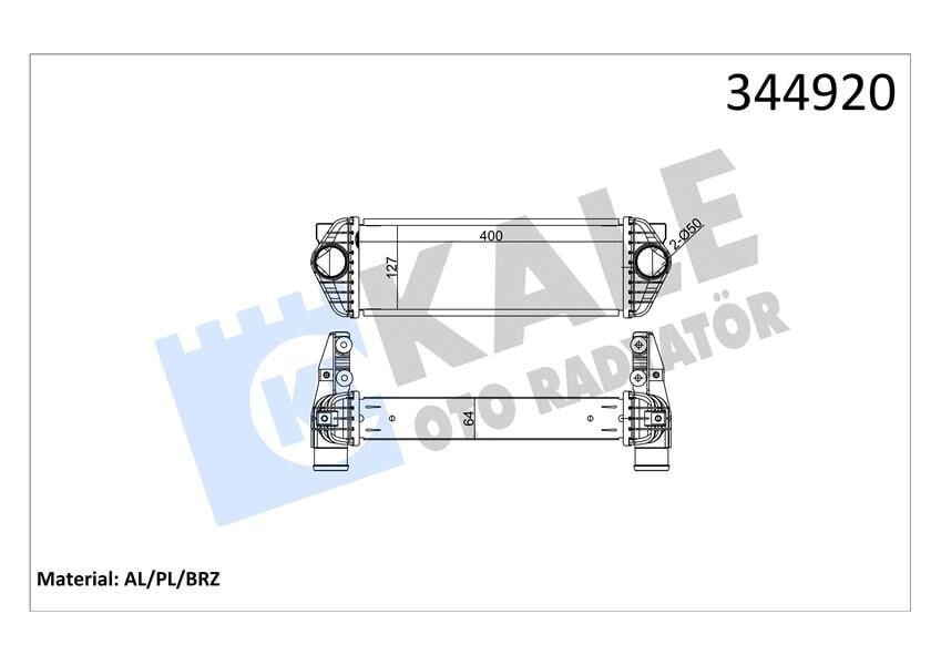KALE 344920 TURBO INTERCOLL RADYATORU TRANSİT CONNECT TC7 06>14 1.8DI 1.8 TDCI AL PL SYSTEM - Görsel 1