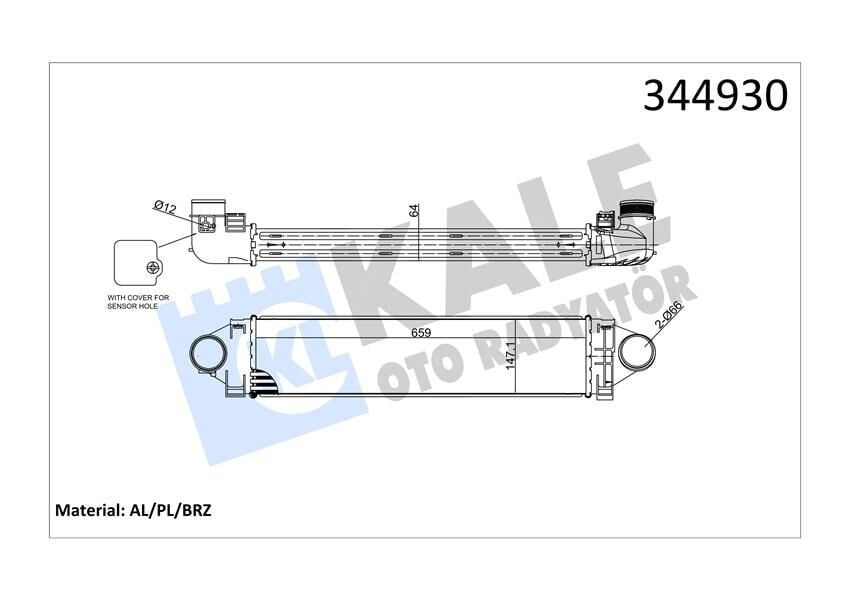 KALE 344930 TURBOSARJ RADYATORU VOLVO C30-S80-V40-V70 2.0-2.5 T T5-T4 . LAND ROVER 224DT DISCOVERY SPORT L550 FR EELANDER II L359 RANGE ROVER EVOQUE L538 - Görsel 1