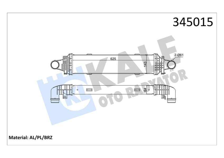 KALE 345015 TURBOSARJ RADYATORU MERCEDES W204 S204 C204 C218 W212 C207 X204 - Görsel 1