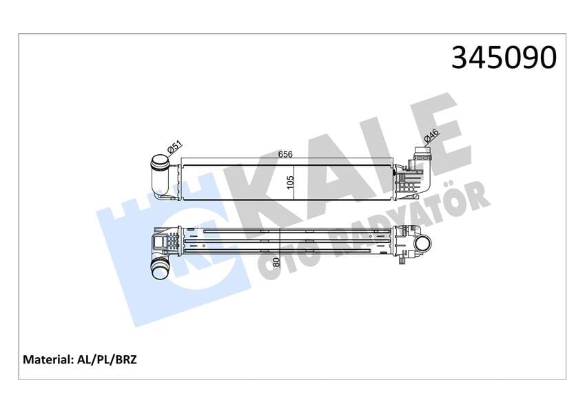 KALE 345090 TURBO RADYATÖRÜ INTERCOOLER DACIA DUSTER 1.5DCİ 10 > AL/PL/BRZ - Görsel 1