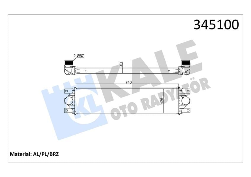KALE 345100 TURBO RADYATÖRÜ INTERCOOLER MASTER II-III-MOVANO 2.5DCI AL/PL/BRZ 738x175.3x40 - Görsel 1
