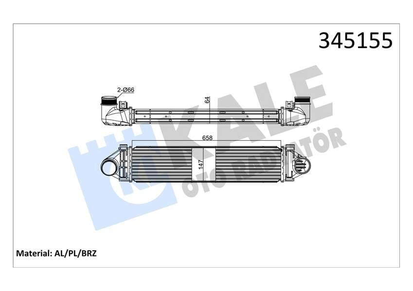 KALE 345155 İNTERCOOLER AL/PL/BRZ FOCUS-MONDEO IV S-MAX-DISCOVERY-FREE LANDER 2-EVOQUE-VOLVO C30-S80 II-V40-V70 - Görsel 1