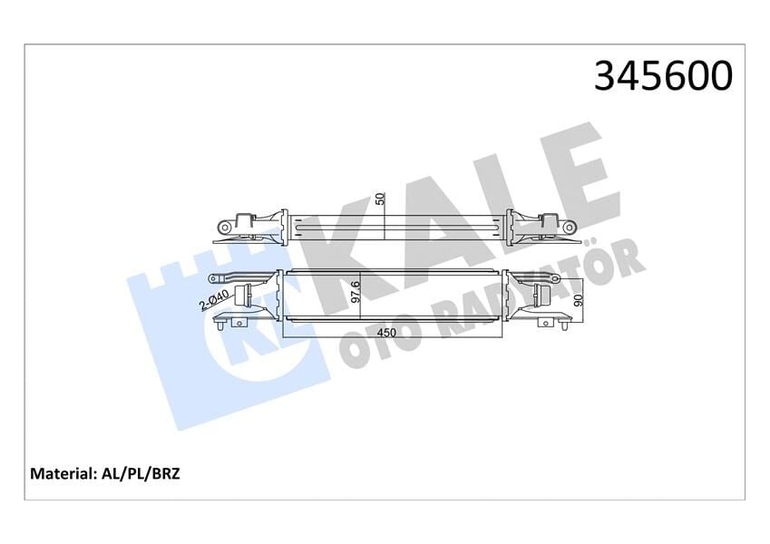 KALE 345600 TURBO RADYATÖRÜ INTERCOOLER CORSA D AL/PL/BRZ 450x97x52 - Görsel 1