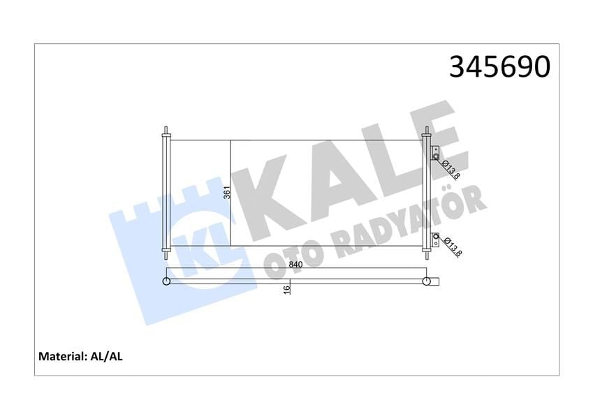 KALE 345690 KLIMA RADYATORU KONDANSER TRANSIT V184 2.0TDCI 2.4 TDCI 00>06 - Görsel 1