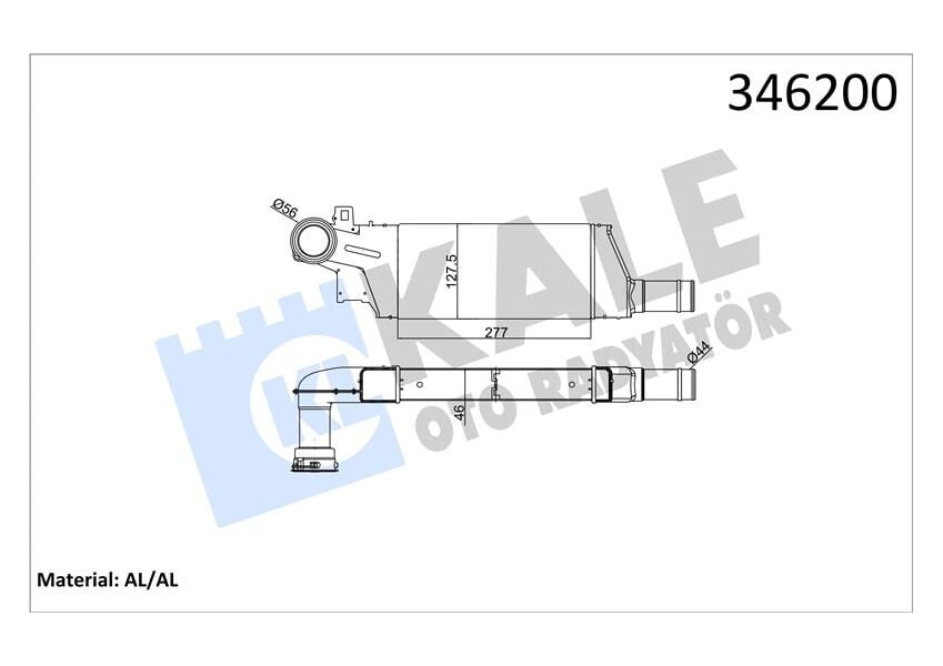 KALE 346200 TURBO RADYATÖRÜ INTERCOOLER COMBO-CORSA C-TIGRA AL/PL/BRZ 279x127x46 - Görsel 1