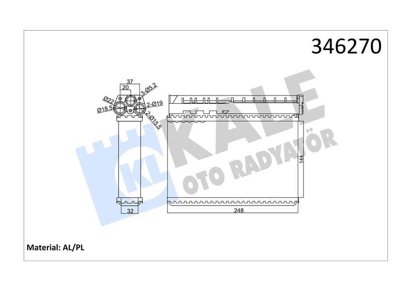 KALE 346270 KALORIFER RADYATORU BMW E39 E36 KLIMALI - Görsel 1