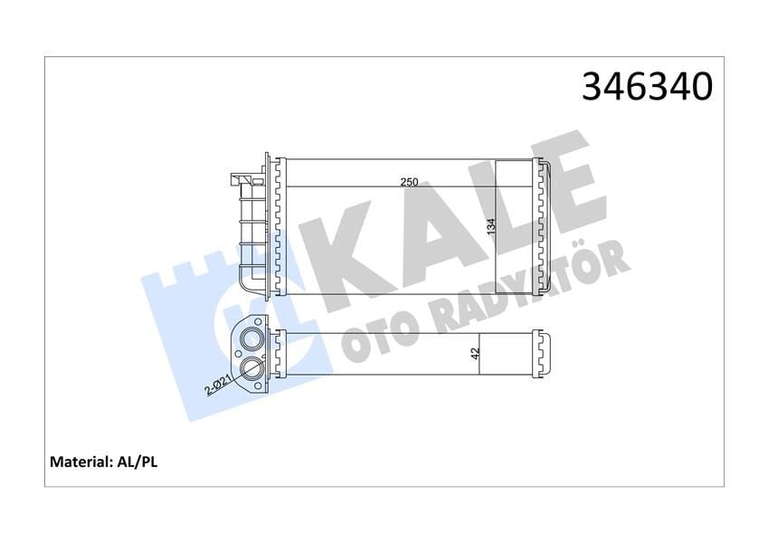 KALE 346340 KALORİFER RADYATÖRÜ BRAVO 95-01 BRAVA 95-01 MAREA 96-02 250x140x42 - Görsel 1