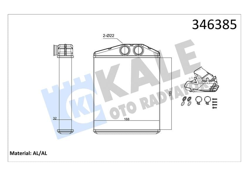 KALE 346385 KALORİFER RADYATÖRÜ VECTRA C 02>SIGNUM 03> Z18XER 185x169 - Görsel 1