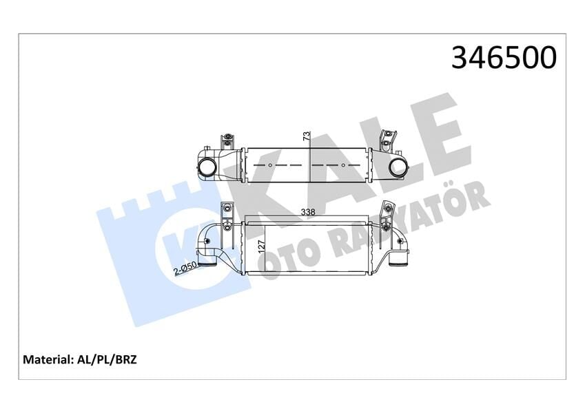 KALE 346500 TURBO INTERCOOLER RADYATORU FOCUS 1.8TDCI 98>05 CONNECT 1.8 TDCI 04>09- 338 127 73 - Görsel 1