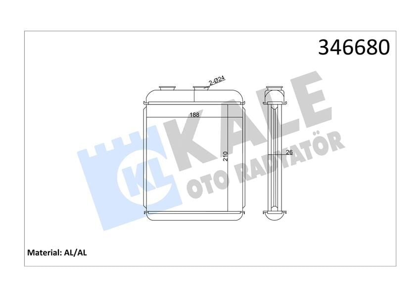 KALE 346680 KALORİFER RADYATÖRÜ BRAZİNG ASTRA F-ASTRA G-ASTRA H YÜZÜKLÜ MEK OTOM 208x183x26 - Görsel 1