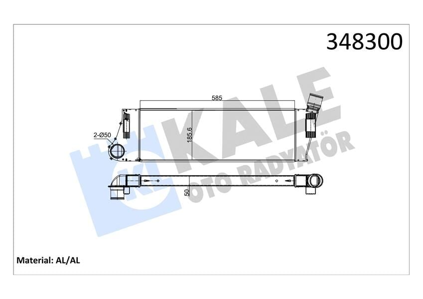 KALE 348300 TURBO RADYATÖRÜ INTERCOOLER MGN II-SCENIC II 1.5DCI-1.9DCI AL-PL-BRZ 586x187x40 - Görsel 1