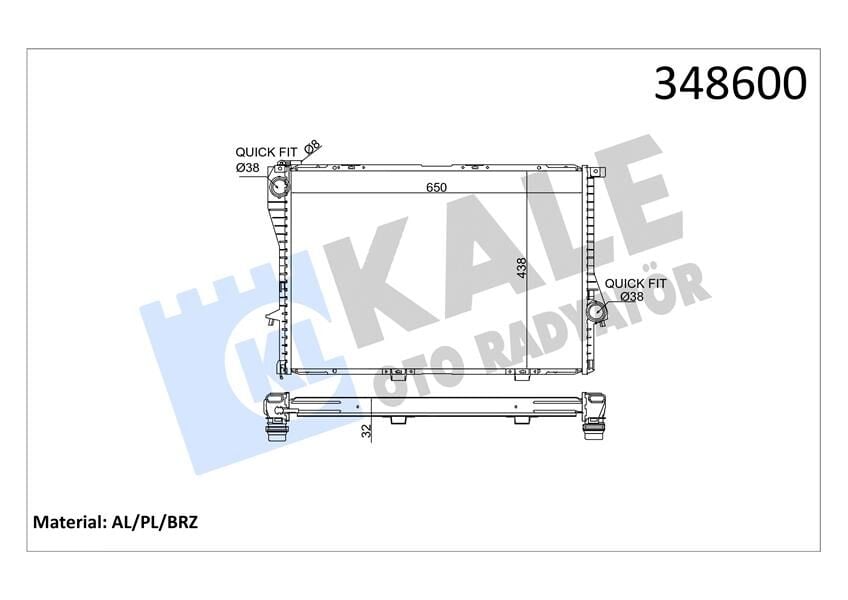KALE 348600 MOTOR SU RADYATORU BMW M52 M54 E39 E38 - Görsel 1
