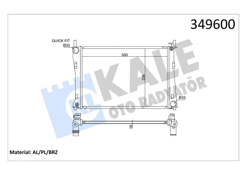 KALE 349600 MOTOR SU RADYATORU FIESTA V FUSION 01>08 1.25 1.4 16V 1.6 16V MAZDA II 1.4 16V 1.6 16V 02>OLCU 500 358 16 - Görsel 1