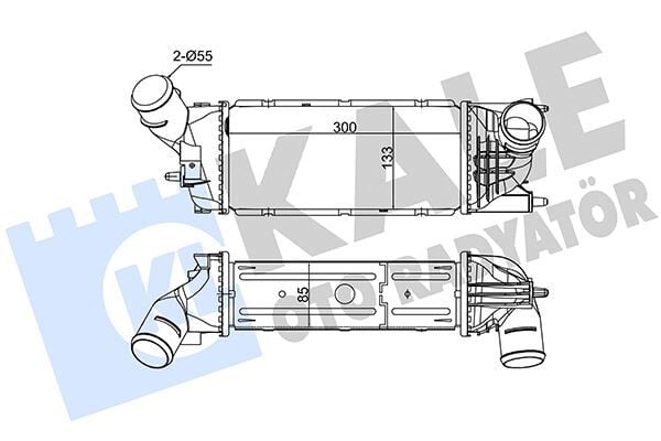 KALE 350810 TURBO RADYATÖRÜ INTERCOOLER 407 04>C5 04> 1.6HDI-2.0HDI DV6TED4-DV6TED4/F 300x133.4x85 - Görsel 1