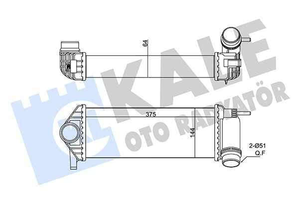 KALE 350915 TURBO RADYATÖRÜ KANGOO III 2010>KLIPSLI GEÇMELİ - Görsel 1