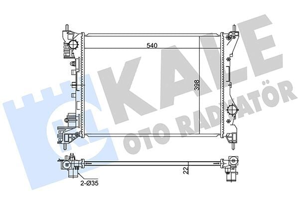 KALE 351280 DOBLO III 10> 1.4 ALFA MITO 08> COMBO D 12> AL/PL/BRZ 540x388x16 - Görsel 1