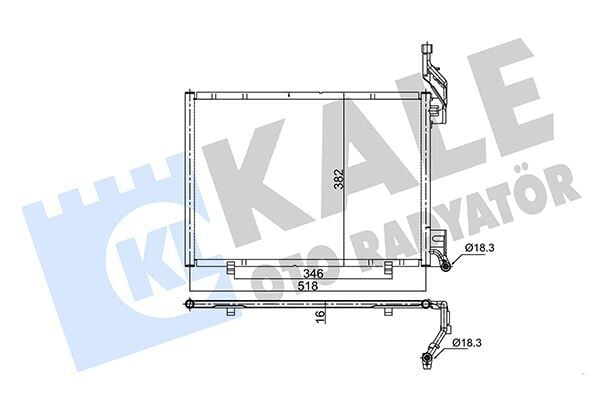 KALE 351995 KLİMA RADYATÖRÜ FORD BMAX-FİESTA-COURIER 13> 1.5-1.6 TDCİ 498mm-382mm-16mm - Görsel 1