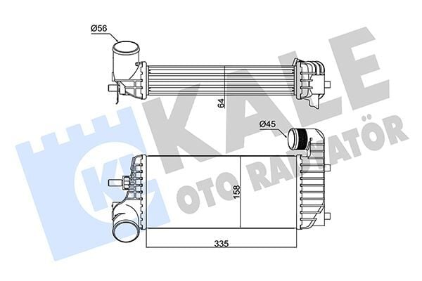 KALE 352330 TURBO RADYATÖRÜ ARA SOĞUTUCU FORD FOCUS-CMAX-KUGA-CONNECT 11> 1.5-1.6 TDCİ 336X157X62 - Görsel 1