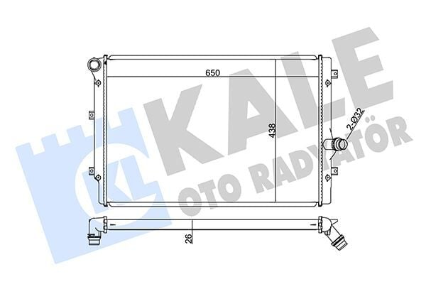 KALE 353000 RADYATÖR GOLF V-VI-JETTA III-PASSAT-TOURAN 2.0TDI AC KLİMASIZ MEK OTOM AL/PL/BRZ 650x438x26 - Görsel 1