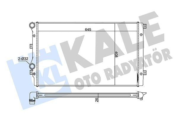 KALE 353500 SU RADYATÖRÜ A3-SEAT ALTEA-LEON-TOLEDO III-SKODA OCTAVIA III-SUPERB II-YETİ II-VW BEETLE-CADDY II-IV -EOS-GOLF V-VI-JETTA III-IV-PASSAT-SCIROCCO-TOURAN 1.4TSI 1.9TDI 04 > MT BRAZING 645x408x26 - Görsel 1